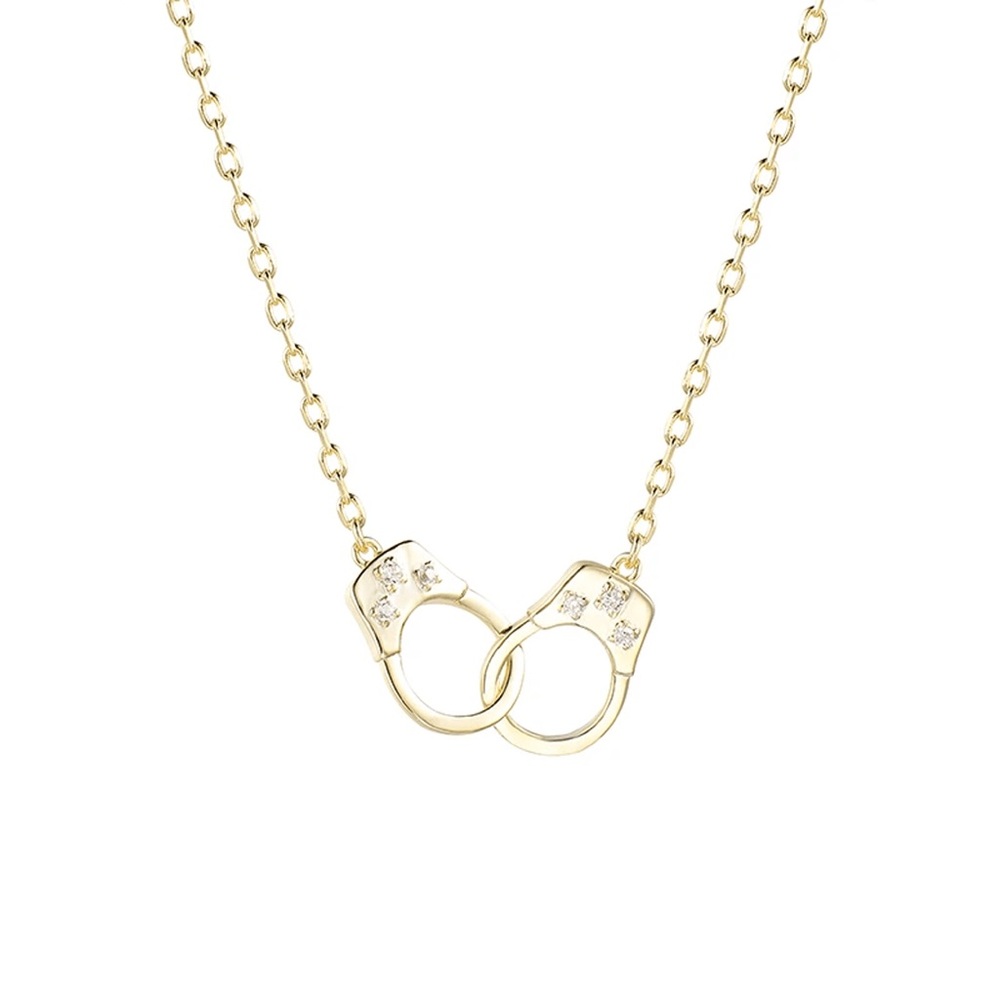 14k gold plated necklace with CZ stones